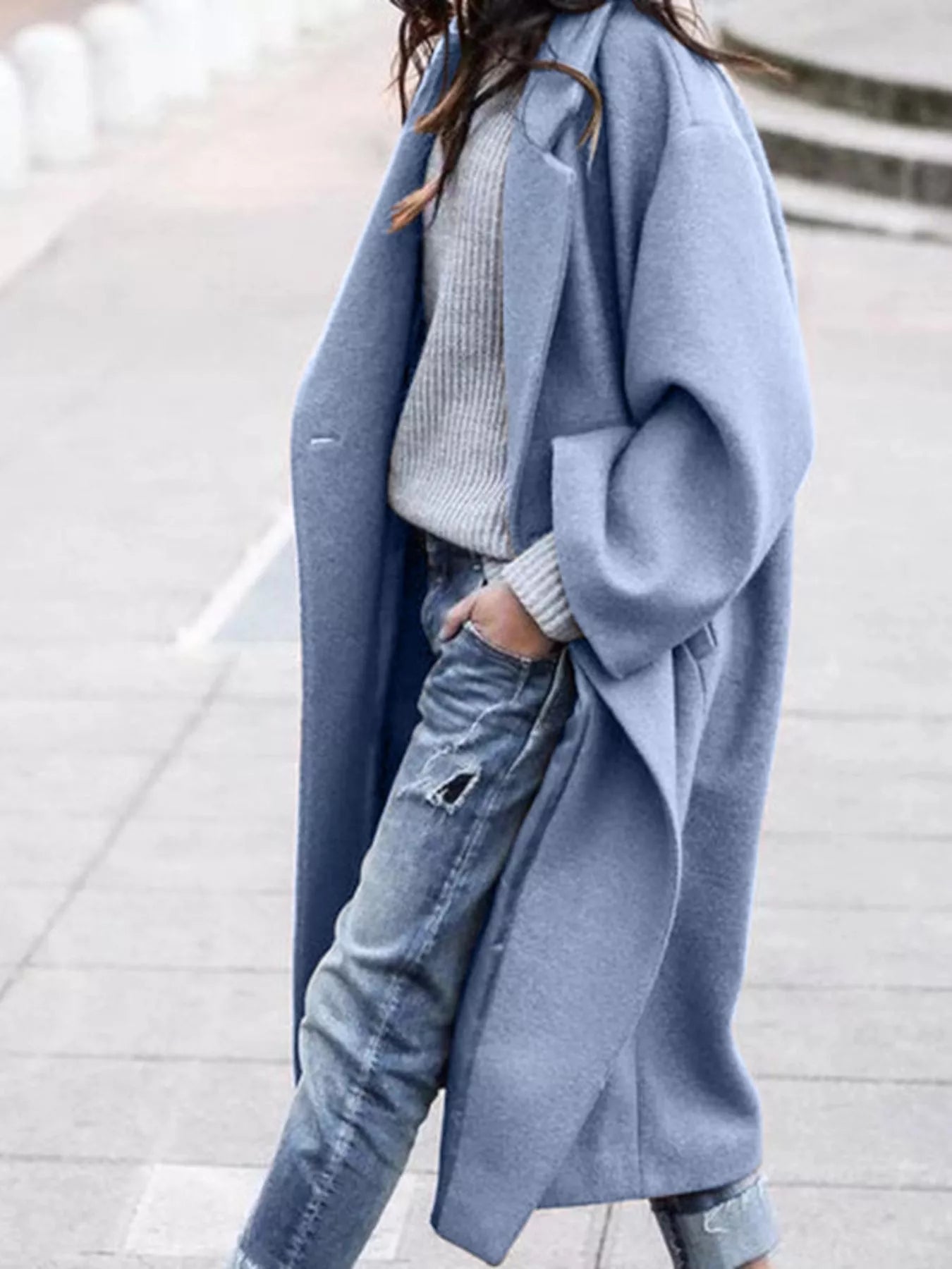 Lang oversized frakke til damer