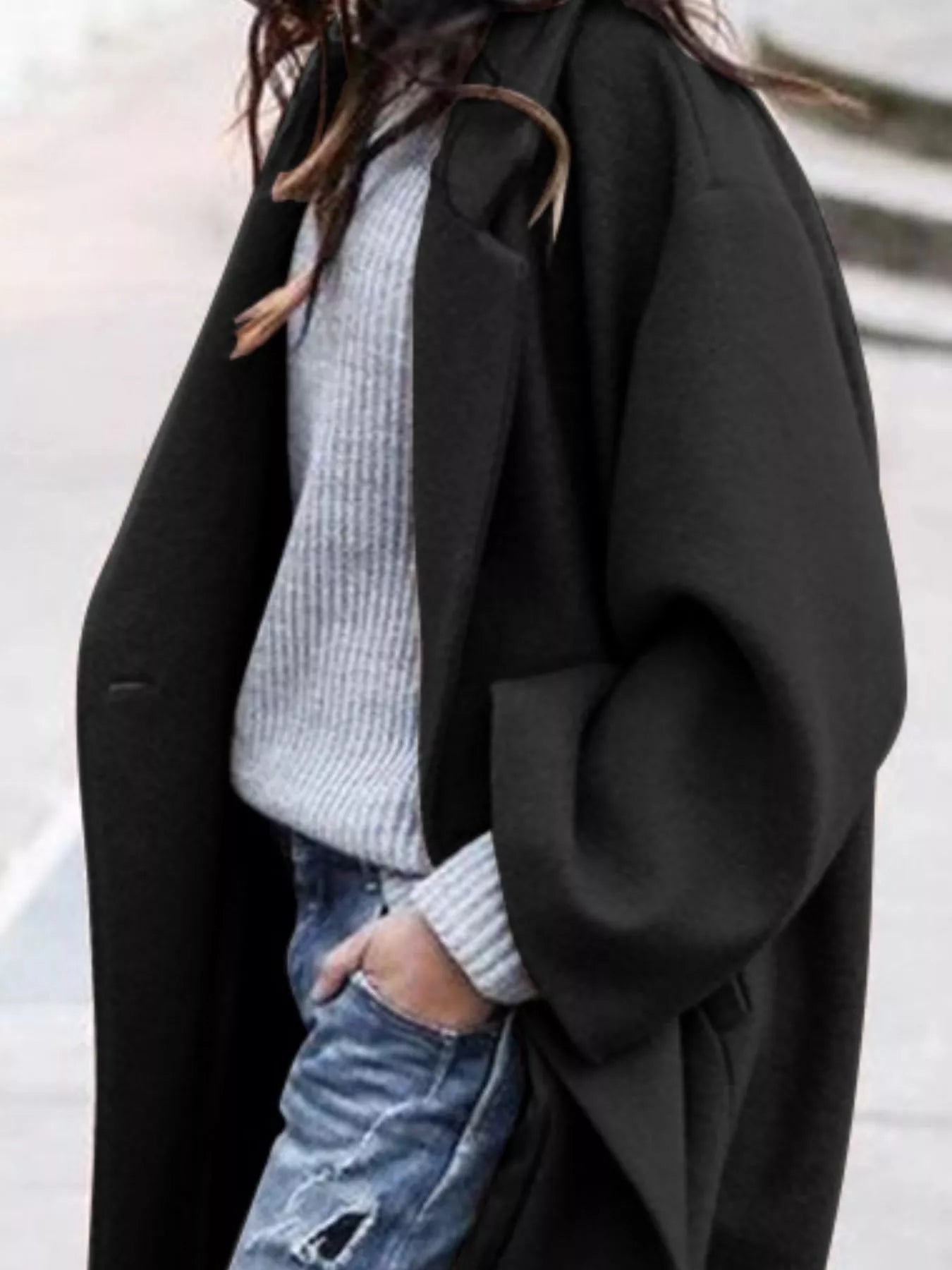 Lang oversized frakke til damer