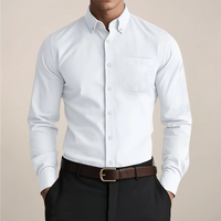 Langærmet button-down-herreskjorte