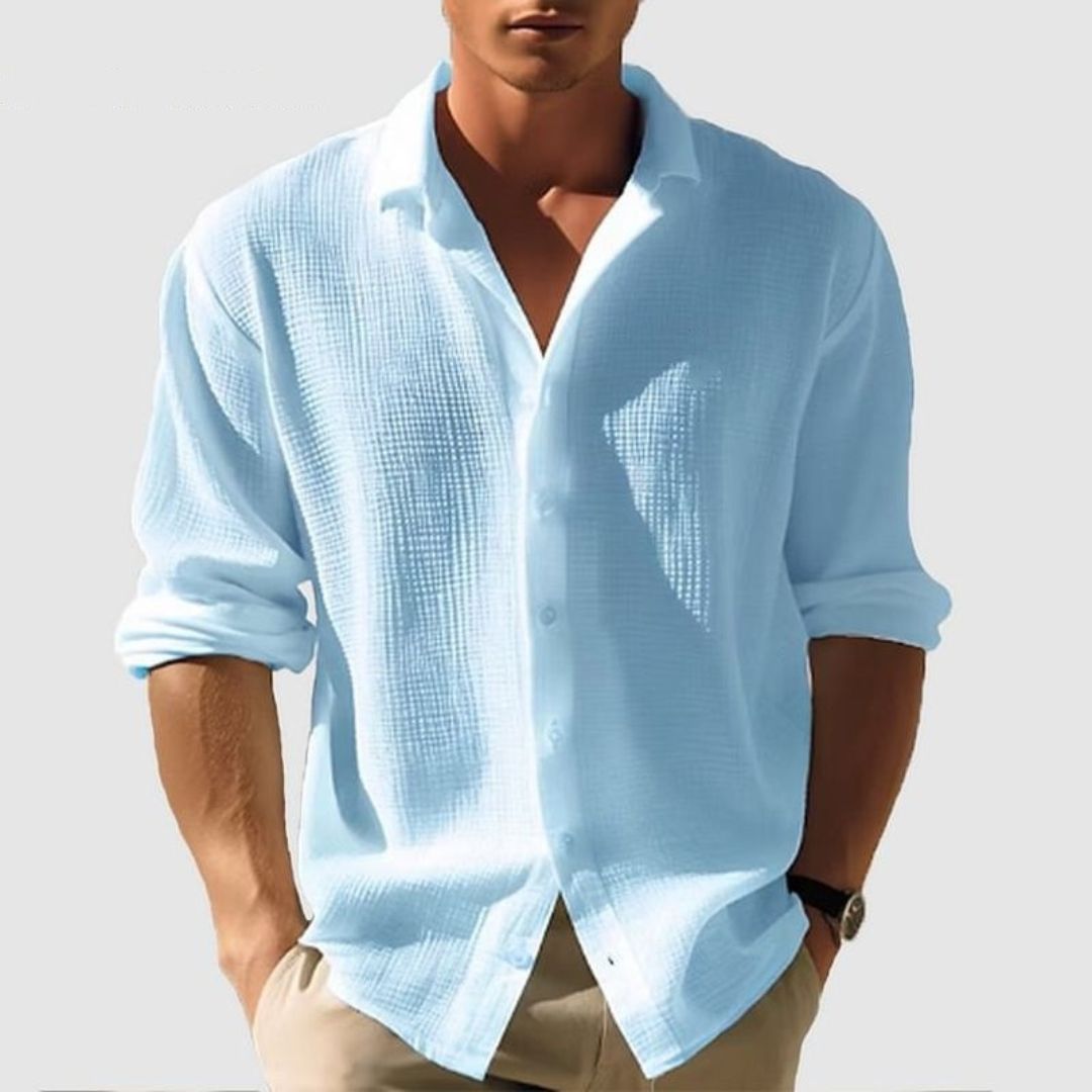 Langærmet button-down-skjorte til mænd