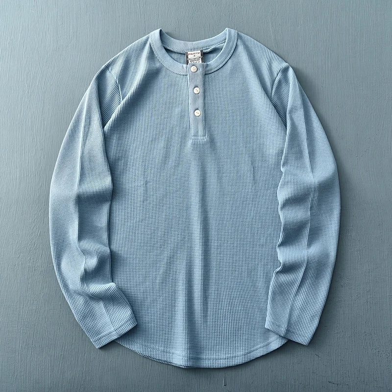 Langærmet henley-t-shirt til herrer