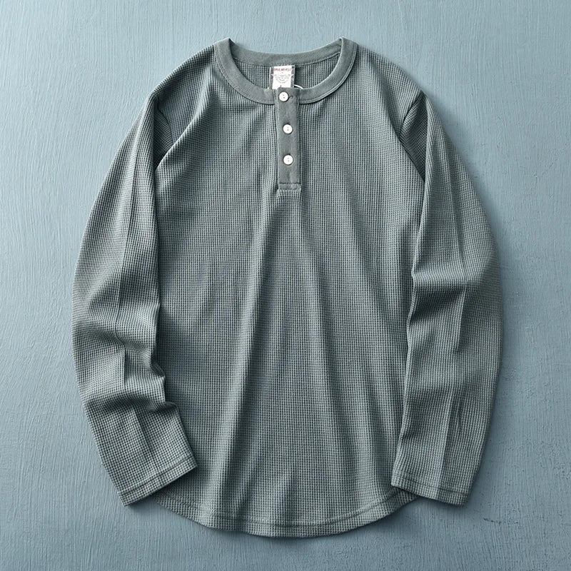 Langærmet henley-t-shirt til herrer