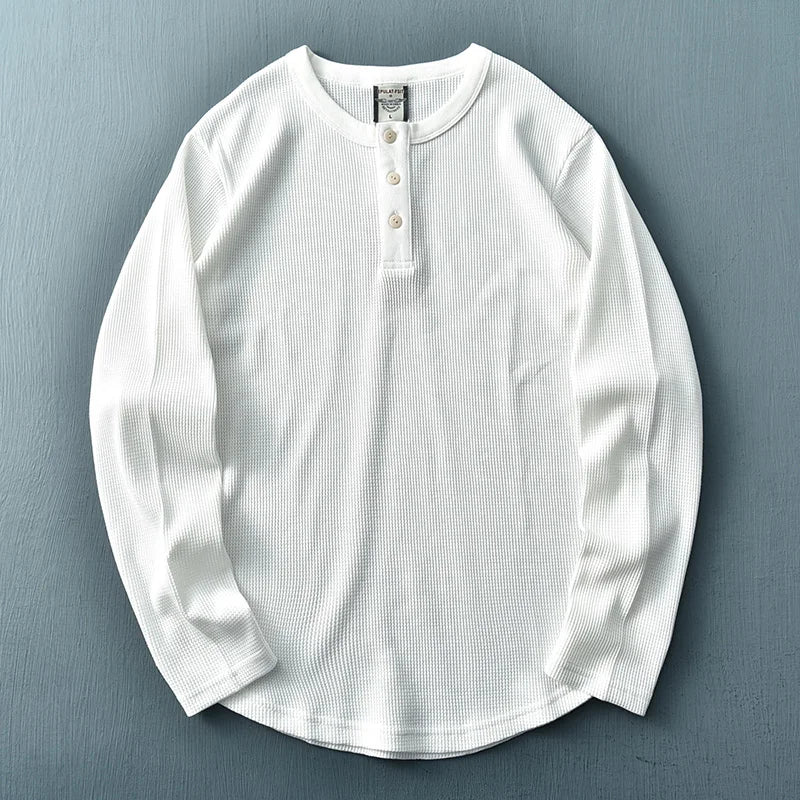 Langærmet henley-t-shirt til herrer