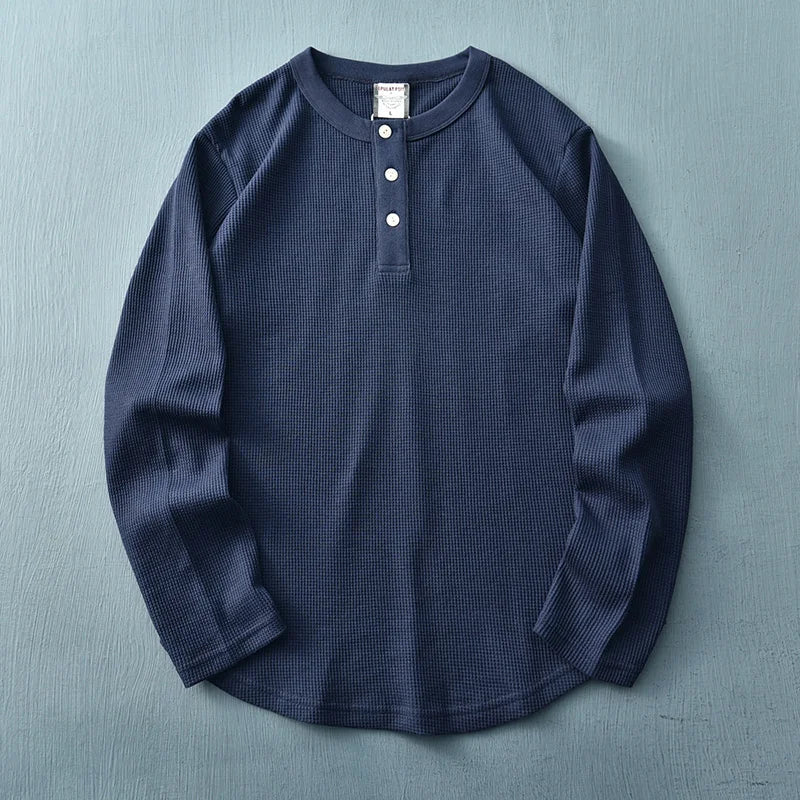 Langærmet henley-t-shirt til herrer