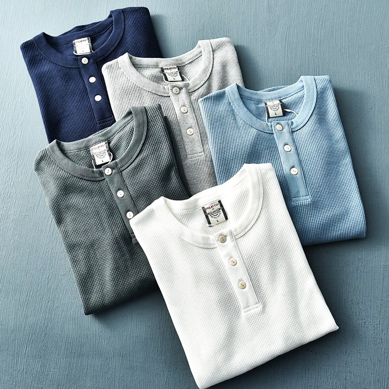 Langærmet henley-t-shirt til herrer