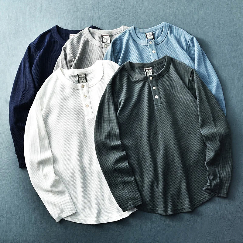 Langærmet henley-t-shirt til herrer