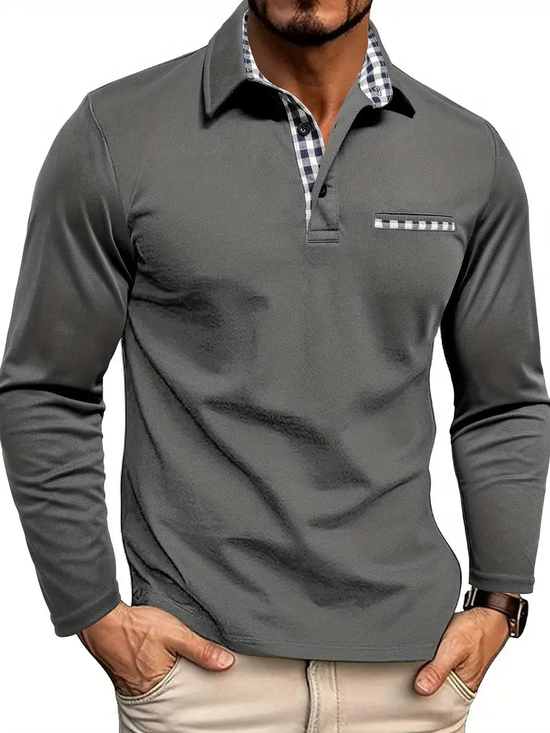 Langærmet herrepoloshirt