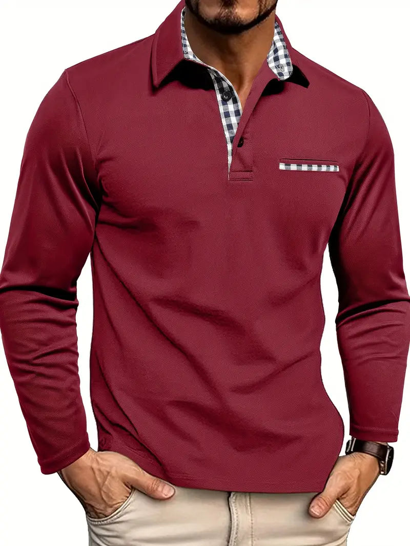 Langærmet herrepoloshirt