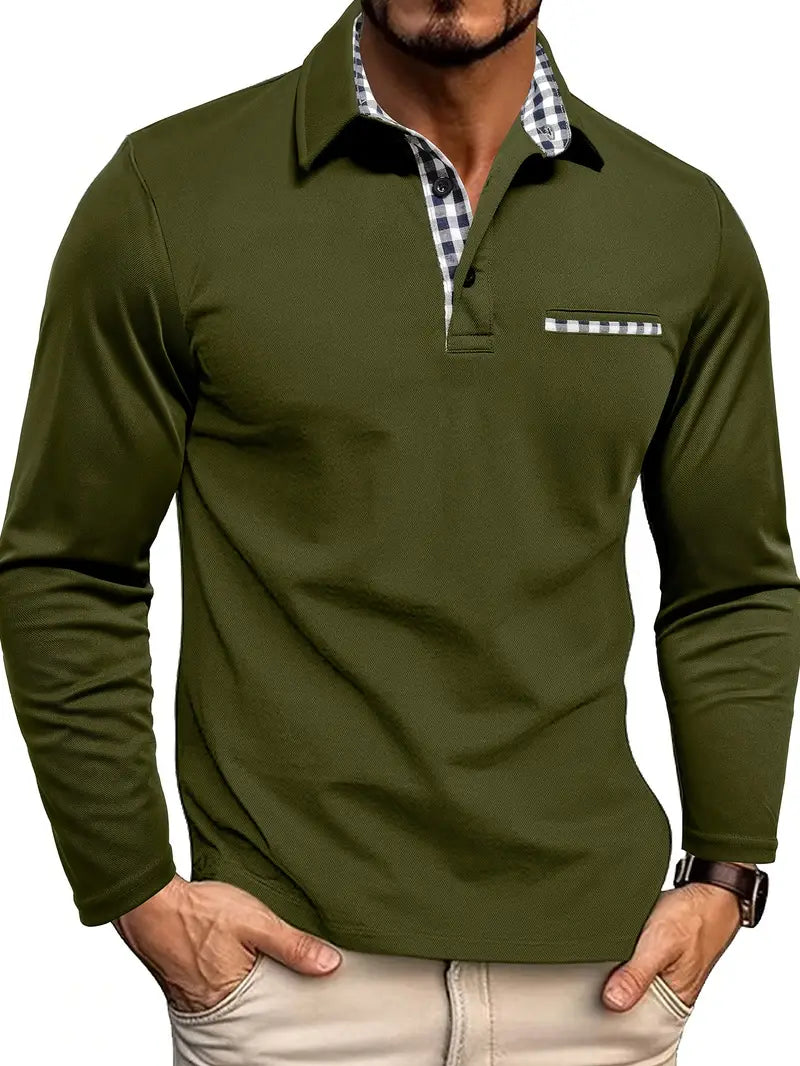Langærmet herrepoloshirt