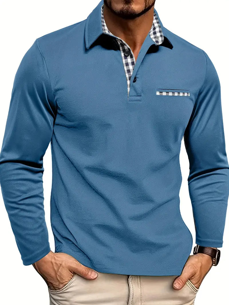 Langærmet herrepoloshirt