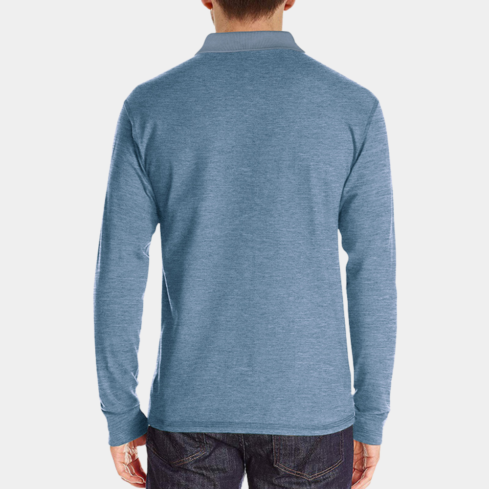 Langærmet herrepoloshirt med brystlomme