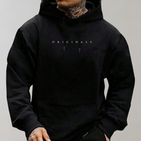 Langærmet pullover-hættetrøje til herrer