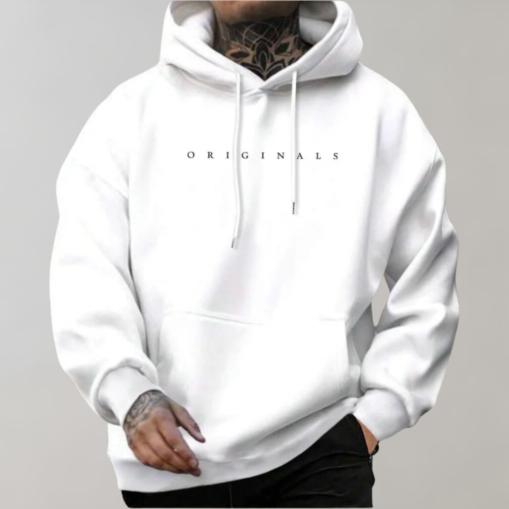 Langærmet pullover-hættetrøje til herrer
