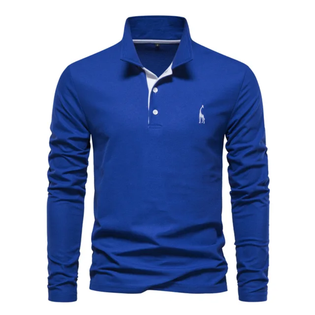 Langærmet slim fit poloshirt til mænd