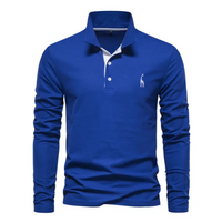 Langærmet slim fit poloshirt til mænd
