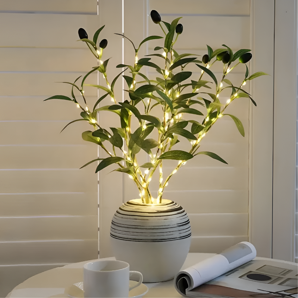 LED-olivengrenbelysning 70 cm | Varmt hvidt batteridrevet dekorationslys