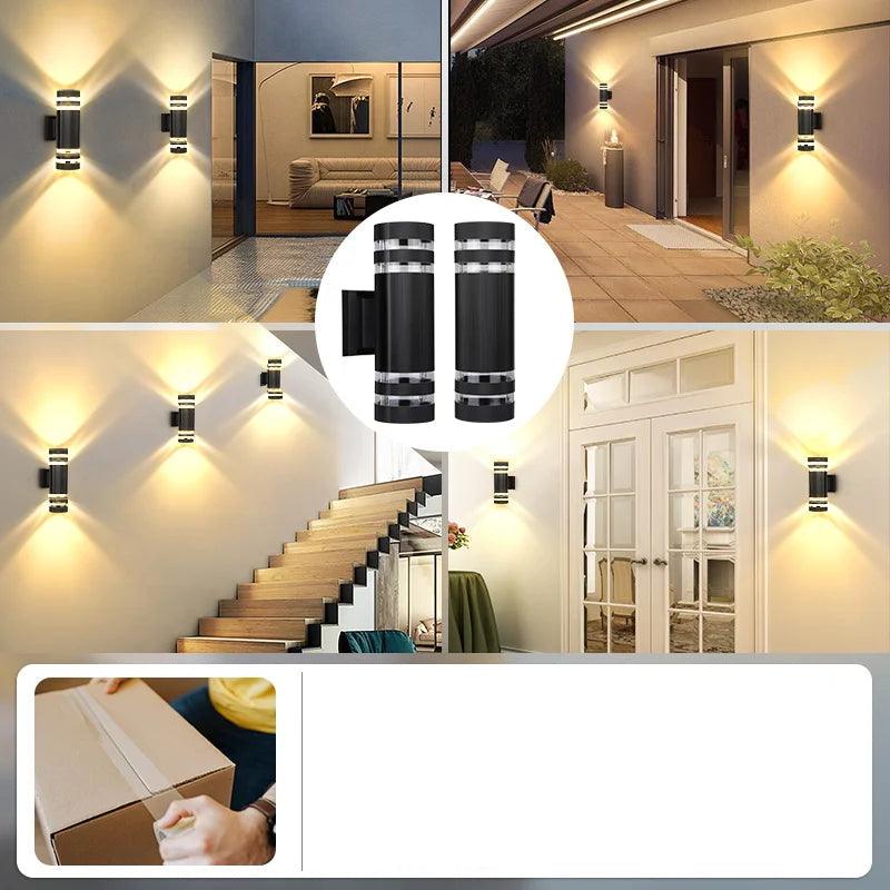 LED-udendørsvæglampe – Moderne IP65 Up & Down-design med E27-fatning