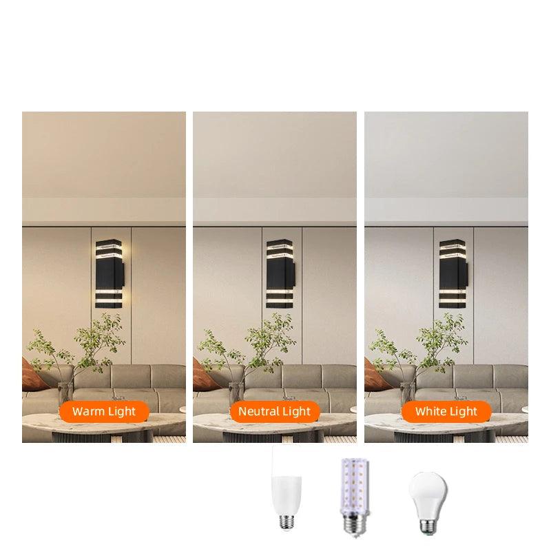 LED-udendørsvæglampe – Moderne IP65 Up & Down-design med E27-fatning