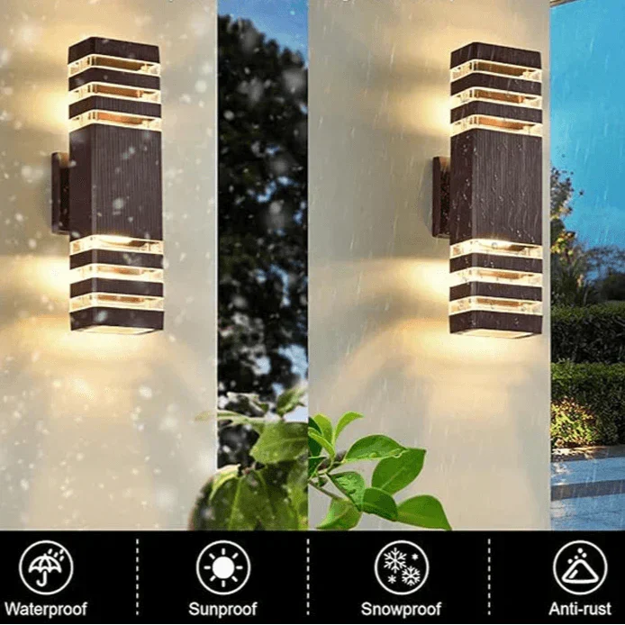 LED-udendørsvæglampe – Moderne IP65 Up & Down-design med E27-fatning