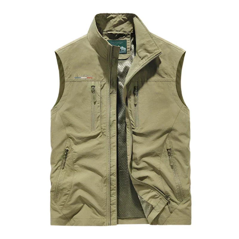 Letvægts outdoorvest til herrer med gennemgående lynlås