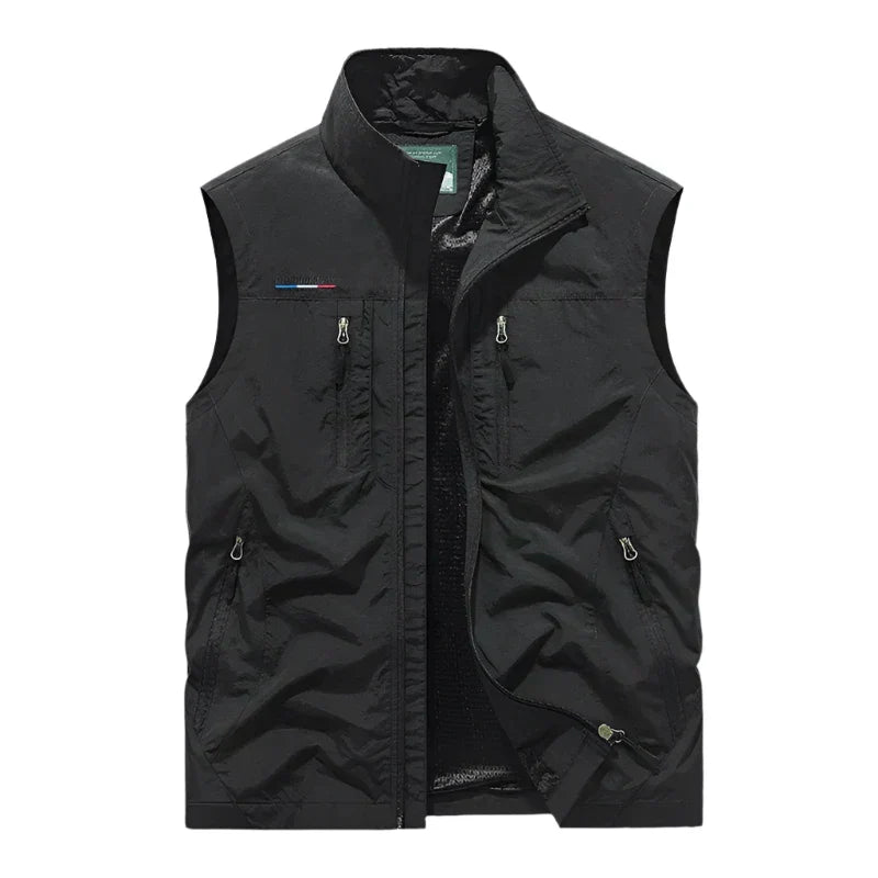 Letvægts outdoorvest til herrer med gennemgående lynlås