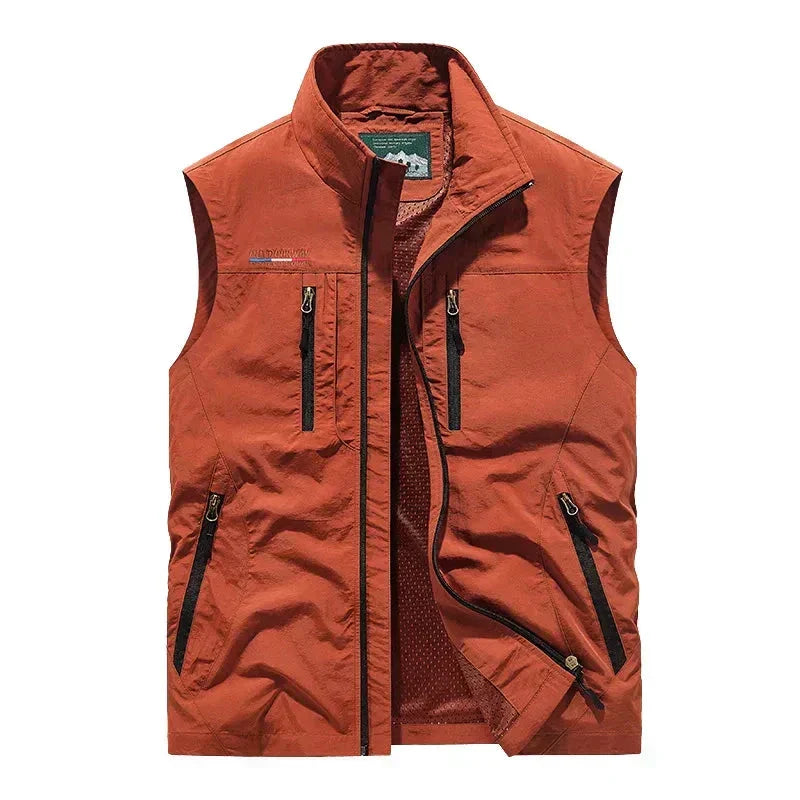Letvægts outdoorvest til herrer med gennemgående lynlås