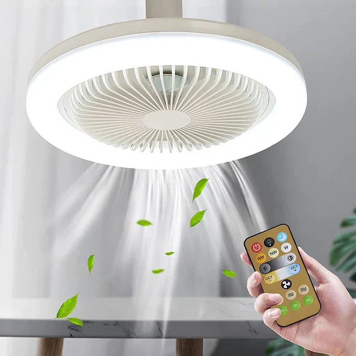 Loftsventilator med LED-belysning og fjernbetjening