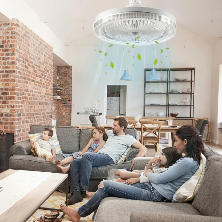 Loftsventilator med LED-belysning og fjernbetjening