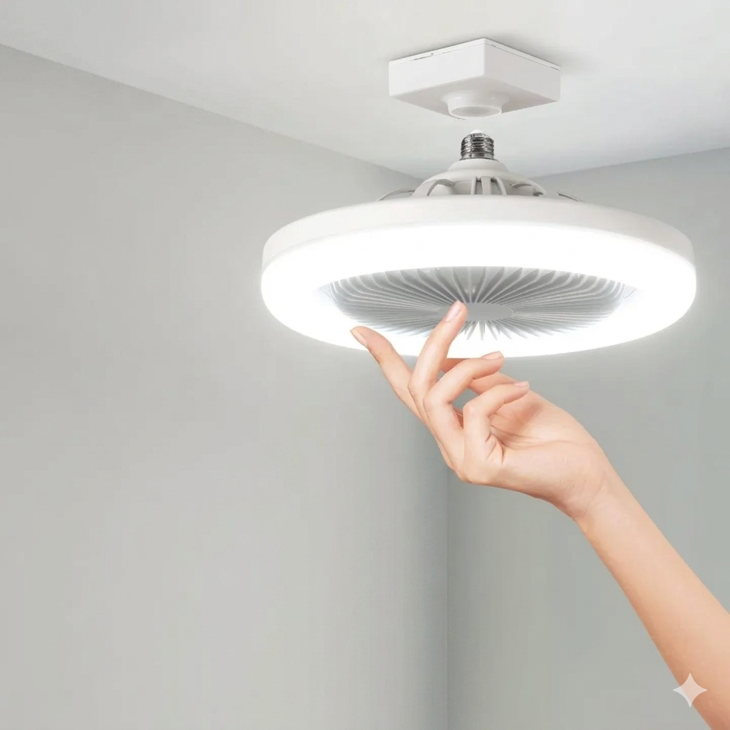 Loftsventilator med LED-belysning og fjernbetjening