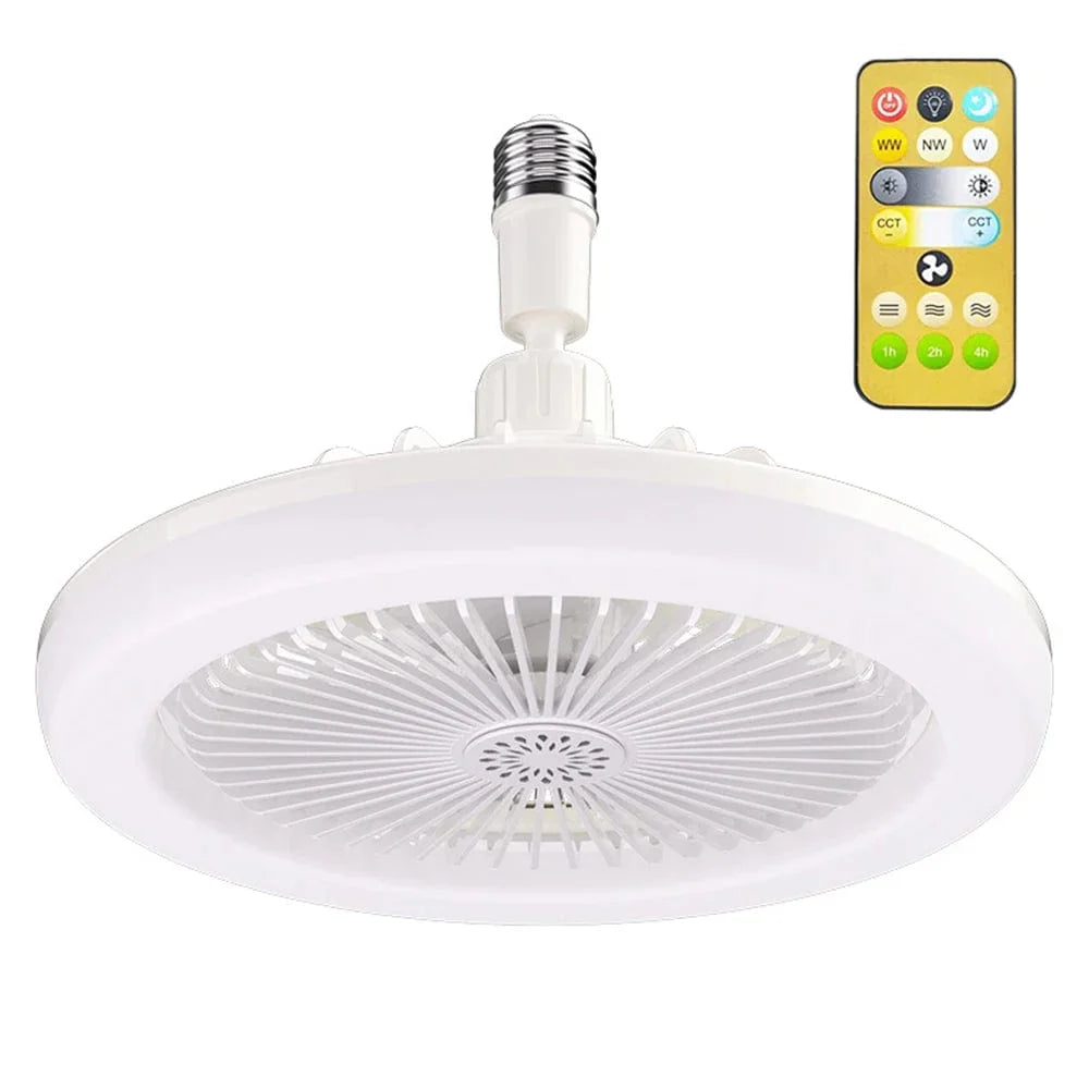 Loftventilator med LED-lampe E27 til stue og soveværelse
