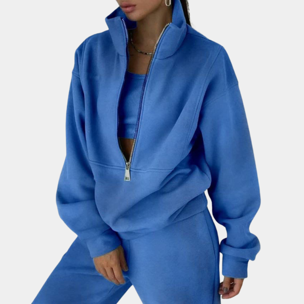 Loungesæt til damer med zip-up sweatshirt