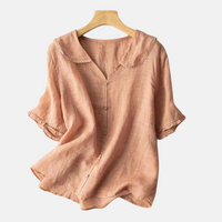 Luftig vintage bluse med dukkekrave til damer