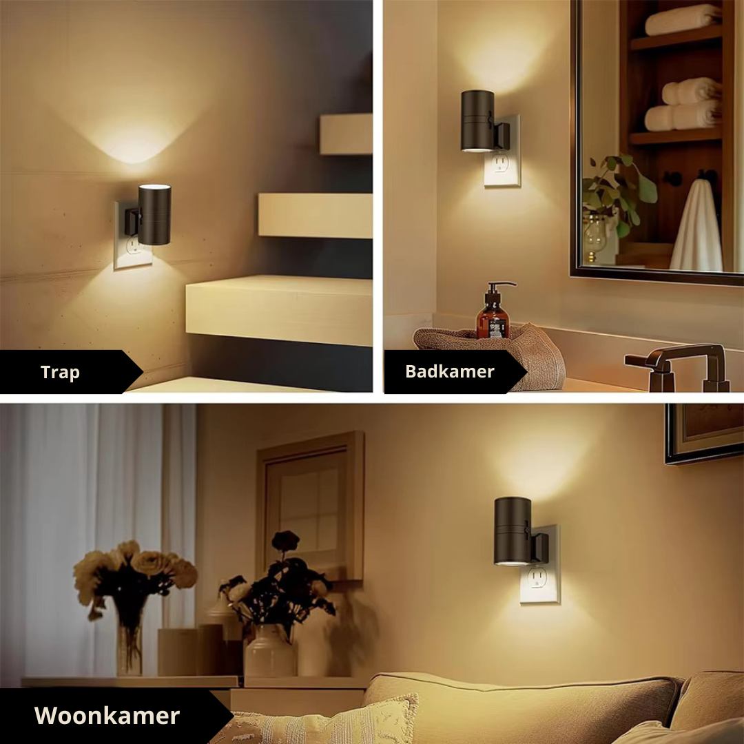 Luksuriøs plug-in stemningsnatlampe – Dæmpbar LED-væglampe med sensor (3000K varm glød)