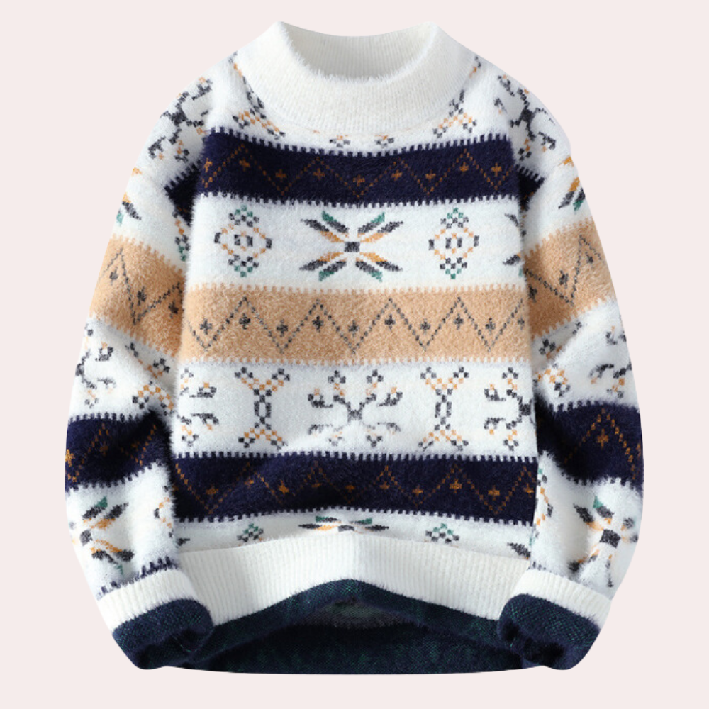 Mønstret crewneck-sweater til herrer