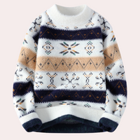 Mønstret crewneck-sweater til herrer