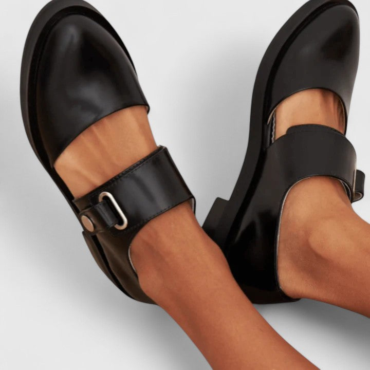 Mary Jane-loafers med ankelrem til damer