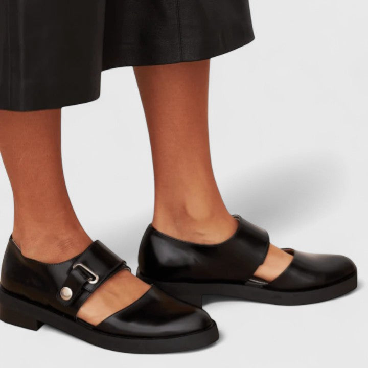 Mary Jane-loafers med ankelrem til damer