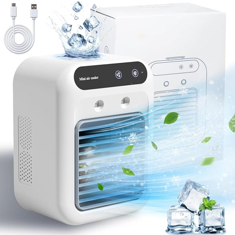 Mini bærbart airconditionanlæg med køle- og befugtningsfunktion