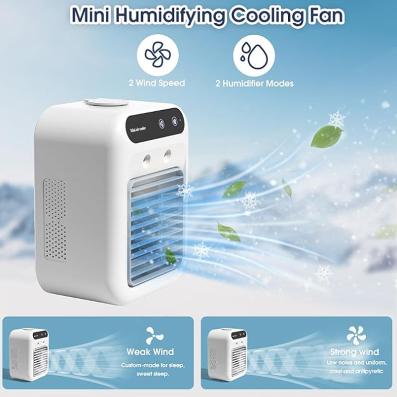 Mini bærbart airconditionanlæg med køle- og befugtningsfunktion