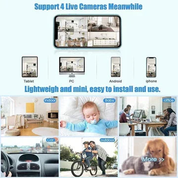 Mini trådløst magnetisk kamera med livestreaming af lyd og video