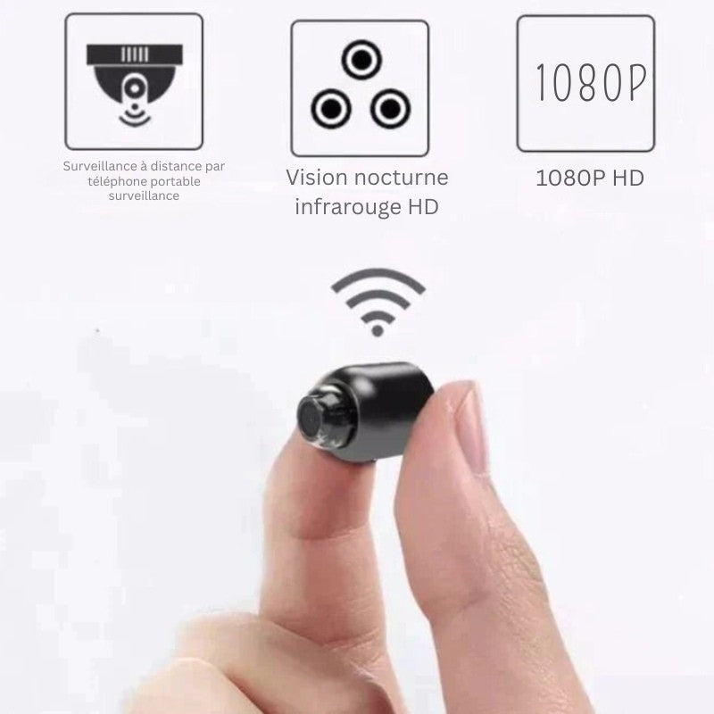 Mini Wi-Fi overvågningskamera med advarsler i realtid og nattesyn