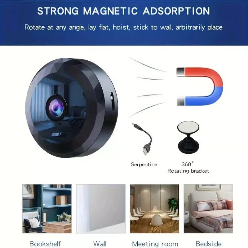 Mini WiFi-kamera: 1080P HD, nattesyn, bevægelsesregistrering