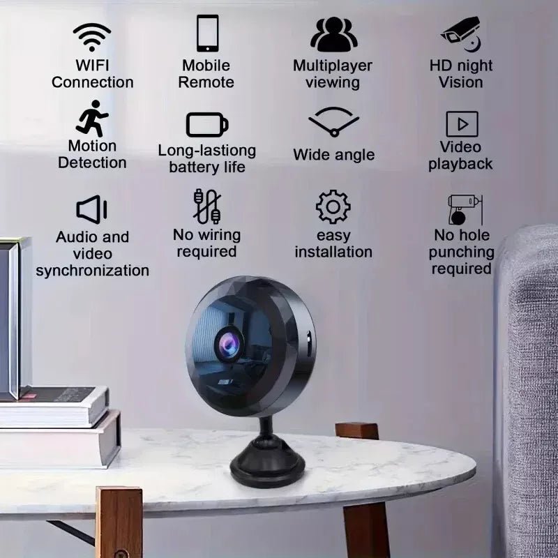 Mini WiFi-kamera: 1080P HD, nattesyn, bevægelsesregistrering