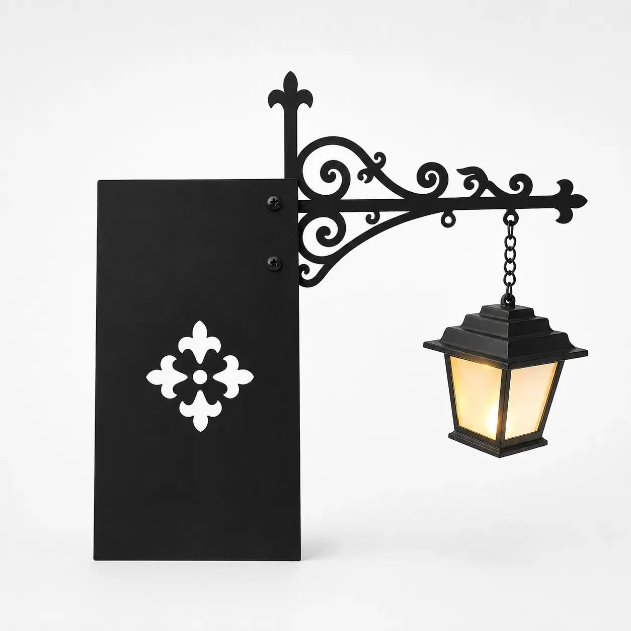 Miniature hængende bogreolslanterne med varm LED-glød