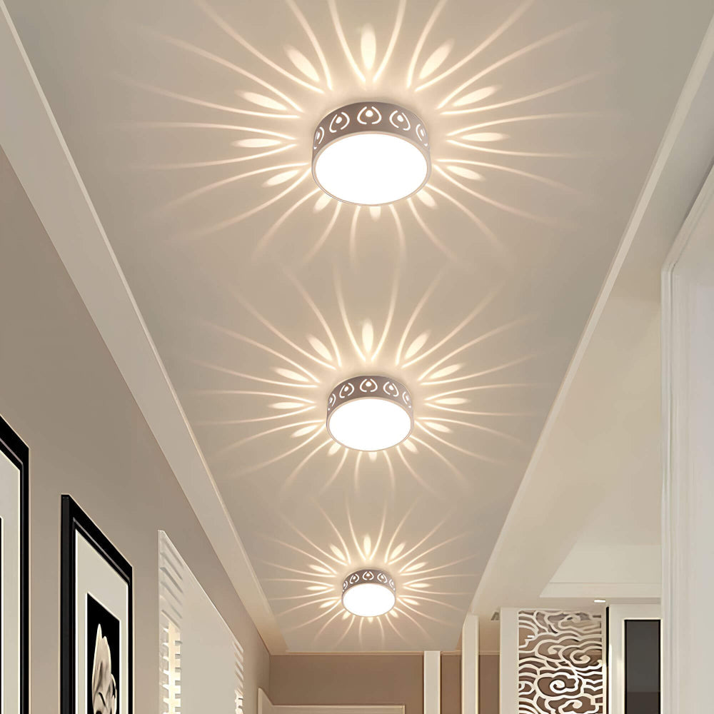 Minimalistisk LED-loftlampe med blødt, varmt skær