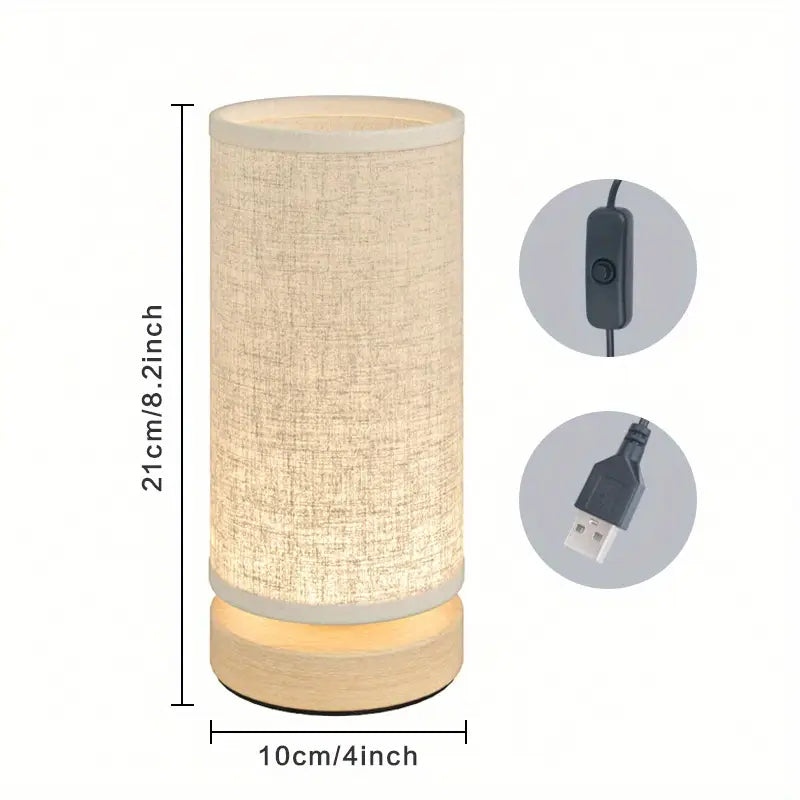 Minimalistisk natlampe i træ med blødt, varmt lys