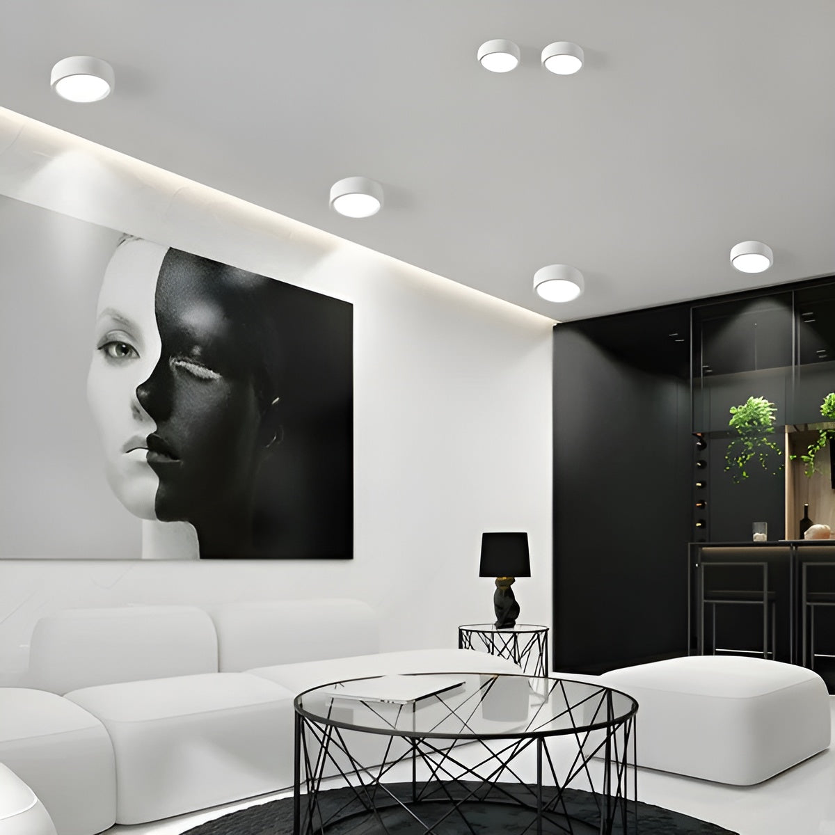 Moderne LED-loftslampe – Rund form & varmt LED-lys | Hyggelig belysning til ethvert rum
