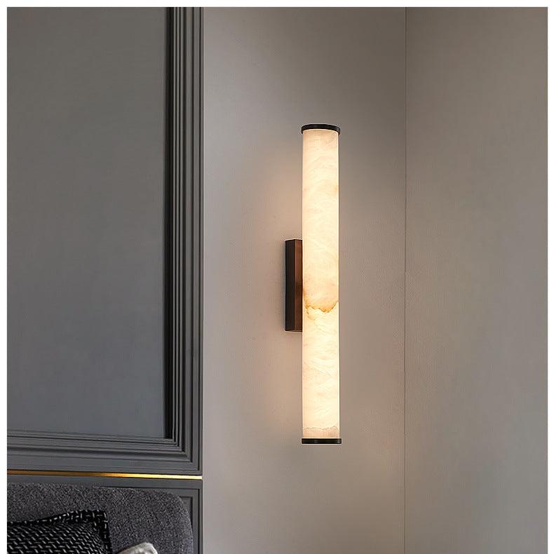 Moderne væglampe - Marmorfinish - Kobberakcentbelysning - Minimalistisk stil