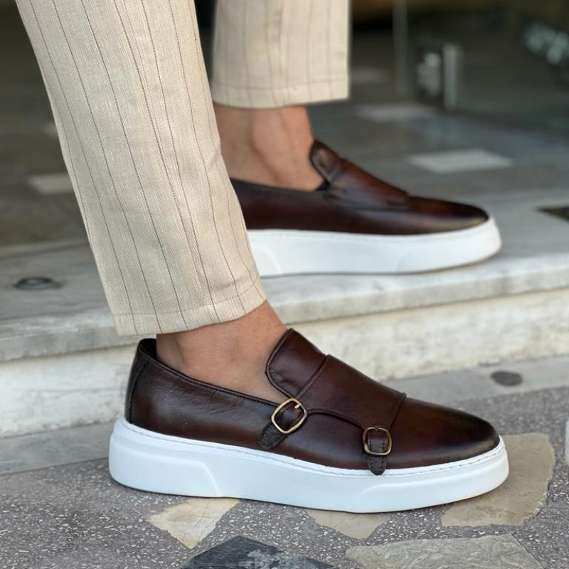 Monk strap slip-on-loafers til herrer