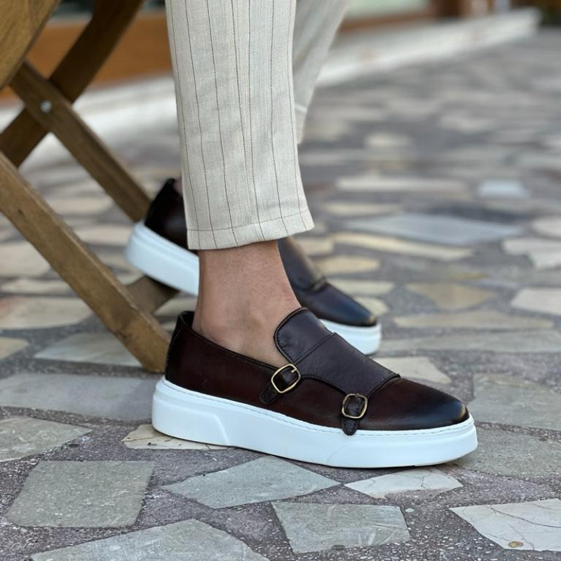 Monk strap slip-on-loafers til herrer